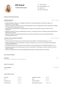 Lebenslauf-Muster für Helpdesk-Manager*in