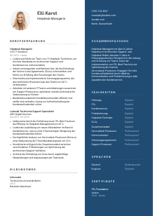 Lebenslauf-Vorlage für Helpdesk-Manager*in #2