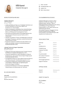 Lebenslauf-Vorlage für Helpdesk-Manager*in #1