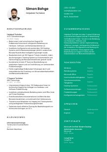 Lebenslauf-Vorlage für Helpdesk-Techniker*in #2