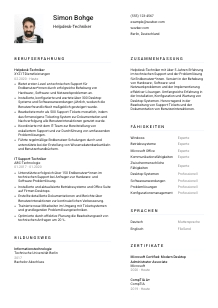 Lebenslauf-Vorlage für Helpdesk-Techniker*in #1