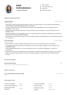 Lebenslauf-Muster für IT-Support-Analyst*in
