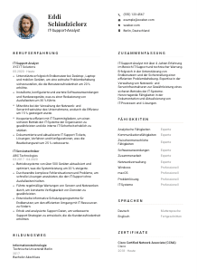 Lebenslauf-Vorlage für IT-Support-Analyst*in #1
