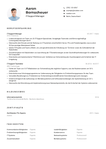 Lebenslauf-Muster für IT-Support-Manager*in