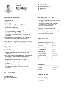 Lebenslauf-Vorlage für IT-Support-Manager*in #1