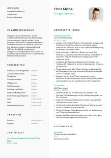 Lebenslauf-Vorlage für IT-Support-Spezialist*in #2