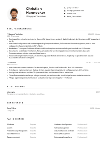 Lebenslauf-Muster für IT-Support-Techniker*in