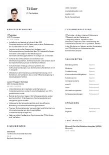 Lebenslauf-Vorlage für IT-Techniker*in #1