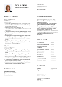 Lebenslauf-Vorlage für Service-Desk-Manager*in #1