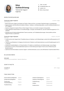 Lebenslauf-Muster für Technische*r Support-Ingenieur*in