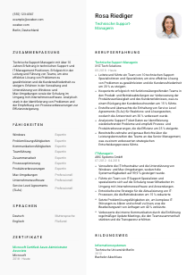 Lebenslauf-Vorlage für Technische*r Support-Manager*in #2