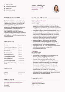 Lebenslauf-Vorlage für Technische*r Support-Manager*in #3