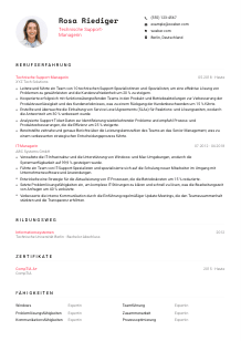 Lebenslauf-Vorlage für Technische*r Support-Manager*in #1