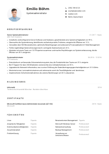 Lebenslauf-Muster für Systemadministrator*in