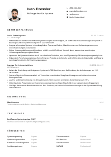 Lebenslauf-Muster für F&E-Ingenieur*in für Systeme