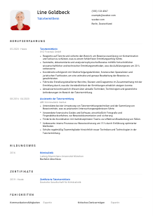 Lebenslauf-Vorlage für Tatortermittler*in #1