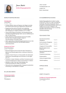 Lebenslauf-Vorlage für Strafverfolgungsbeamt*in #2