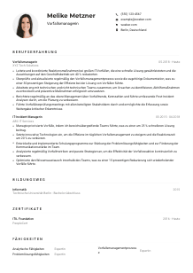Lebenslauf-Muster für Vorfallsmanager*in