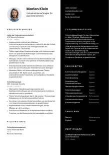 Lebenslauf-Vorlage für Sicherheitsbeauftragte*r für das Unternehmen #3