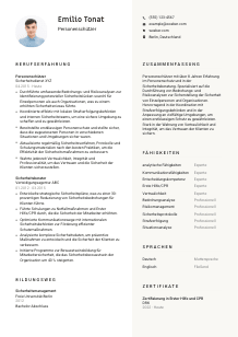 Lebenslauf-Vorlage für Personenschützer*in #2