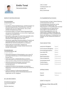 Lebenslauf-Vorlage für Personenschützer*in #1