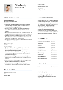Lebenslauf-Vorlage für Sicherheitskraft #1
