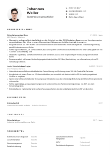 Lebenslauf-Muster für Sicherheitsverantwortliche*r