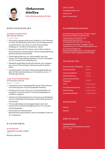 Lebenslauf-Vorlage für Sicherheitsverantwortliche*r #3