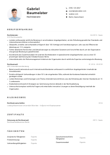 Lebenslauf-Muster für Rechtsberater*in