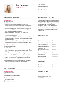 Lebenslauf-Vorlage für Rechtsanwält*in #2