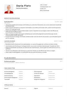 Lebenslauf-Vorlage für Rechtsreferendar*in #2