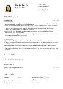 Lebenslauf-Muster für Rechtsassistent*in