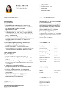 Lebenslauf-Vorlage für Rechtsassistent*in #1