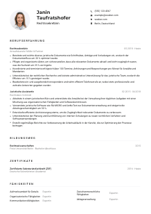 Lebenslauf-Muster für Rechtssekretär*in