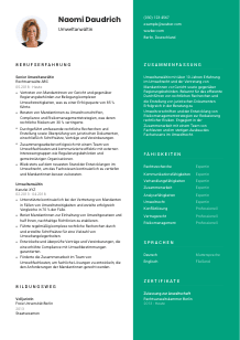 Lebenslauf-Vorlage für Umweltanwält*in #2