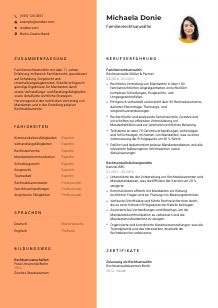 Lebenslauf-Vorlage für Familienrechtsanwält*in #3
