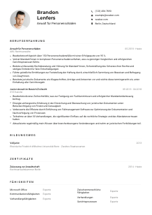 Lebenslauf-Muster für Anwält*in für Personenschäden