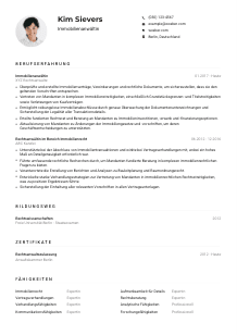Lebenslauf-Muster für Immobilienanwält*in