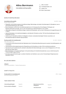 Lebenslauf-Muster für Immobilienrechtsanwält*in