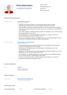 Lebenslauf-Vorlage für Immobilienrechtsanwält*in #1