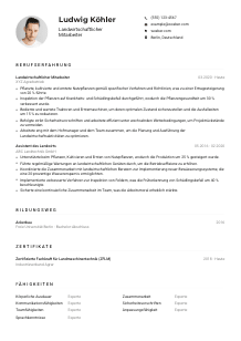Lebenslauf-Muster für Landwirtschaftliche*r Mitarbeiter*in