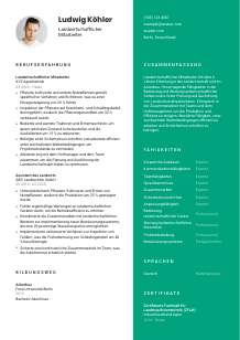 Lebenslauf-Vorlage für Landwirtschaftliche*r Mitarbeiter*in #2