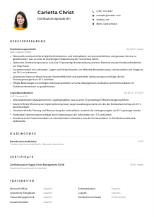 Lebenslauf-Muster für Distributionsspezialist*in