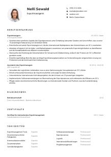 Lebenslauf-Muster für Exportmanager*in