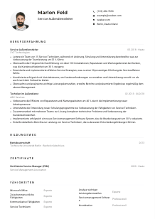 Lebenslauf-Muster für Service-Außendienstleiter*in