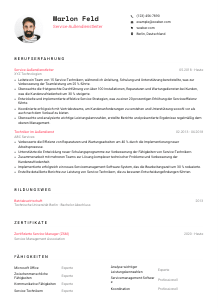 Lebenslauf-Vorlage für Service-Außendienstleiter*in #1