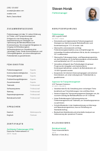 Lebenslauf-Vorlage für Flottenmanager*in #2