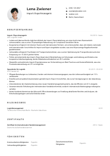 Lebenslauf-Muster für Import-/Exportmanager*in