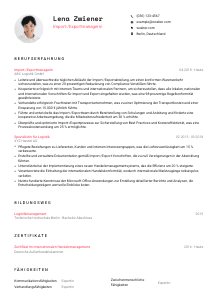Lebenslauf-Vorlage für Import-/Exportmanager*in #1