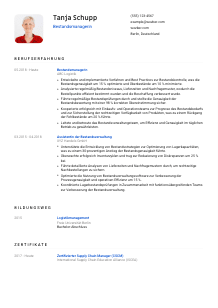 Lebenslauf-Vorlage für Bestandsmanager*in #1